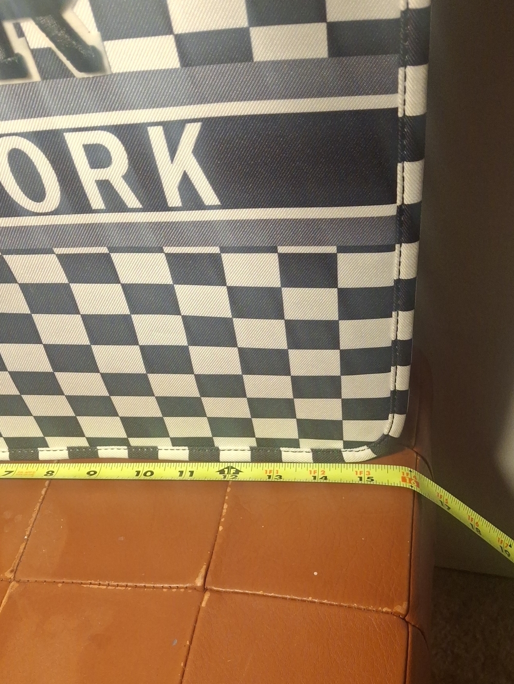 Upcycle Dior Checkerboard 'New York' Tote - Black & White - Picture 11 of 13